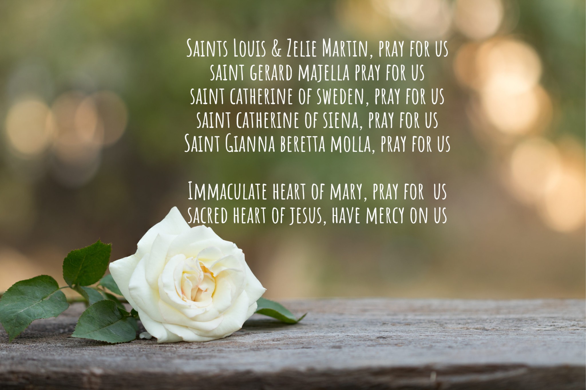 Miscarriage Litany of Saints